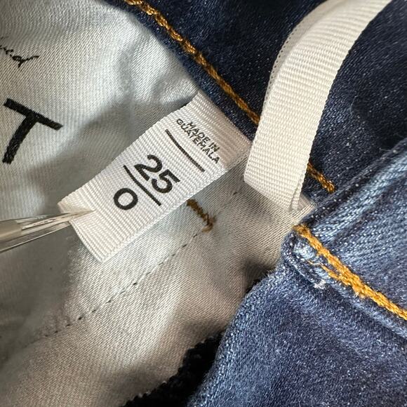 Loft Jeans Blue Women 25/0 Distressed Denim Modern Skinny HighRise Crop Raw Hem - Picture 5 of 13